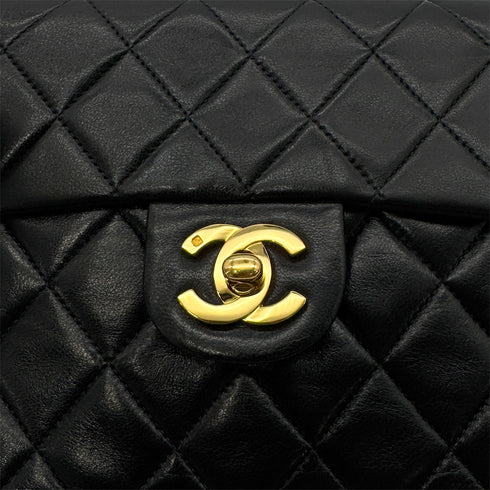 CHANEL VINTAGE MINI SQUARE 17 CHAIN SHOULDER BAG BLACK LAMB SKIN 90294203 - PURPOSE