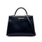 HERMES KELLY 32 SELLIER BLUE INDIGO BOXCALF HAND SHOULDER BAG □E SHW 90294204 - PURPOSE