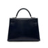 HERMES KELLY 32 SELLIER BLUE INDIGO BOXCALF HAND SHOULDER BAG □E SHW 90294204 - PURPOSE
