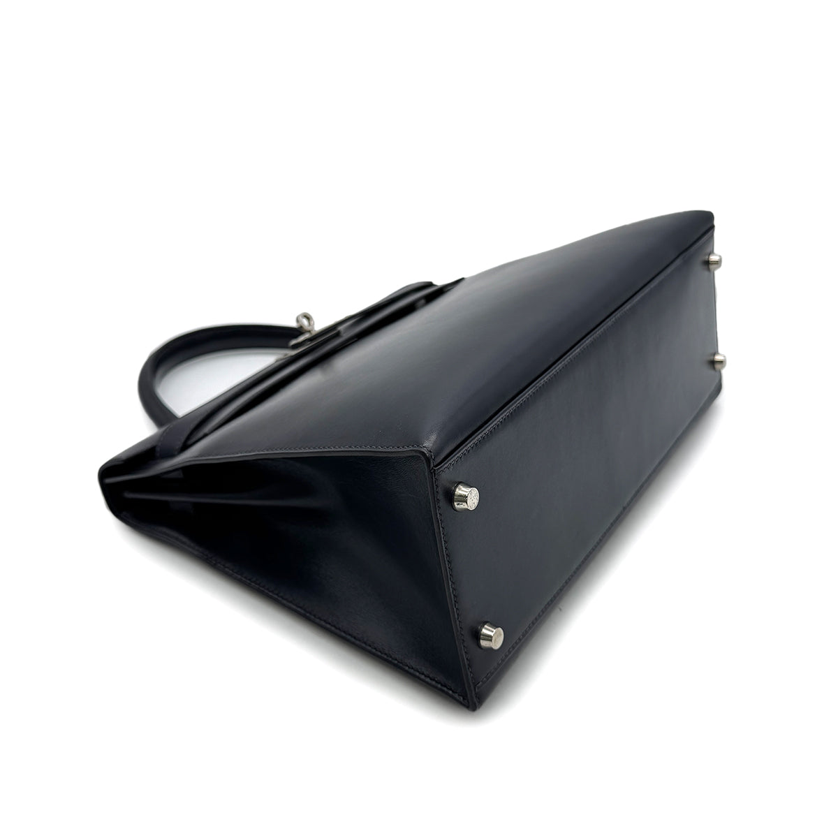HERMES KELLY 32 SELLIER BLUE INDIGO BOXCALF HAND SHOULDER BAG □E SHW 90294204