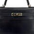 HERMES KELLY 32 SELLIER BLUE INDIGO BOXCALF HAND SHOULDER BAG □E SHW 90294204 - PURPOSE