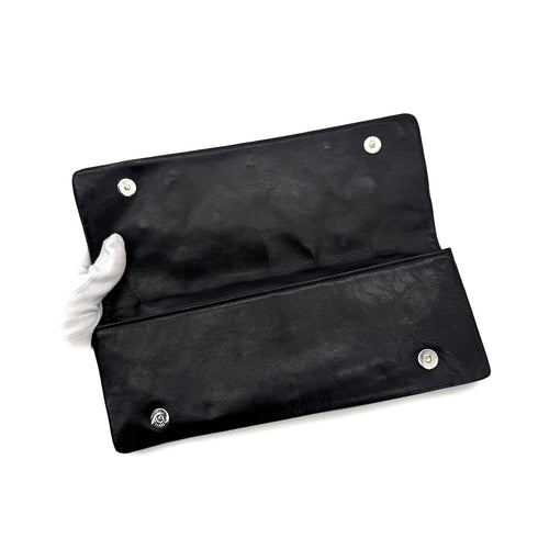 CHANEL VINTAGE COIN CHARM CLUTCH BAG BLACK LEATHER 90294206 - PURPOSE