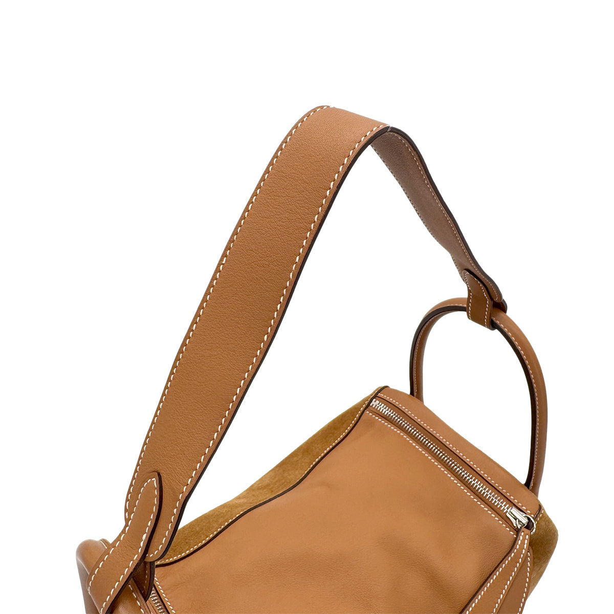 HERMES LINDY 30 GOLD VEAU SWIFT GRIZZLY SHOULDER BAG T SHW 90294373
