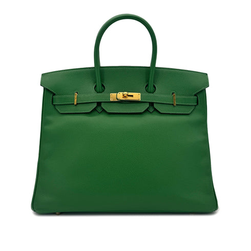 HERMES BIRKIN 35 VERT BENGALE VEAU EPSOM HAND BAG □O GHW 90294374 - PURPOSE