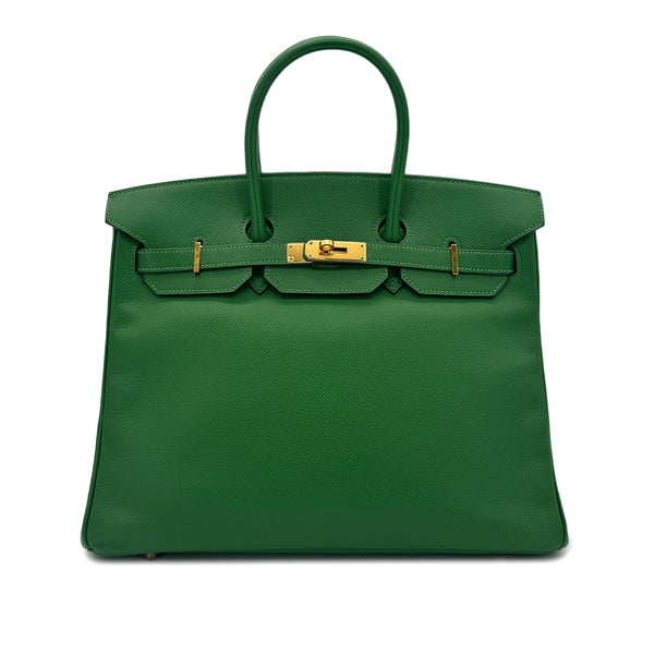 HERMES BIRKIN 35 VERT BENGALE VEAU EPSOM HAND BAG □O GHW 90294374 - PURPOSE