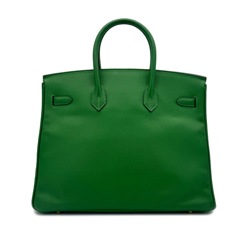 HERMES BIRKIN 35 VERT BENGALE VEAU EPSOM HAND BAG □O GHW 90294374 - PURPOSE