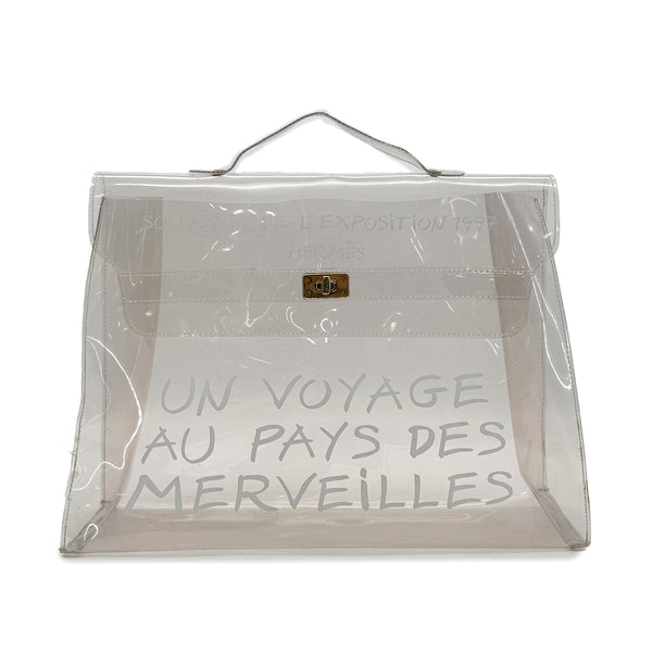 HERMES VINYL KELLY SOUVENIR DE L' EXPOSITION 1997 CLEAR HAND BAG 90294536 - PURPOSE