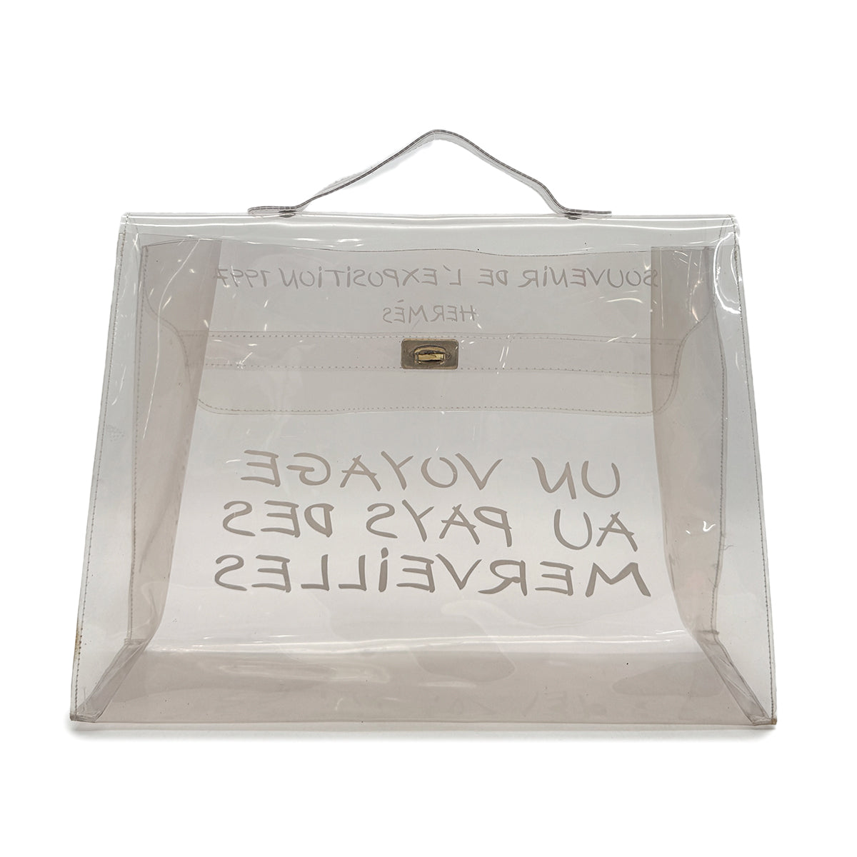 HERMES VINYL KELLY SOUVENIR DE L' EXPOSITION 1997 CLEAR HAND BAG 90294536