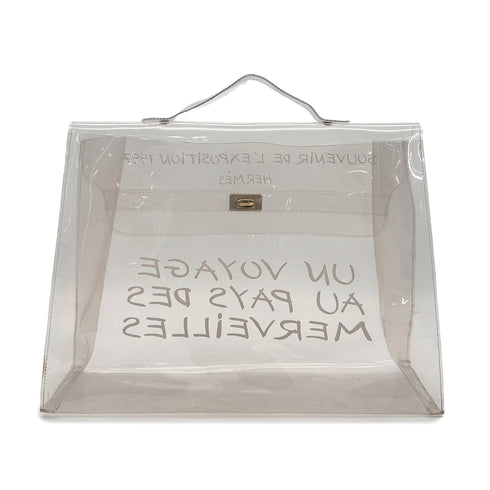 HERMES VINYL KELLY SOUVENIR DE L' EXPOSITION 1997 CLEAR HAND BAG 90294536 - PURPOSE