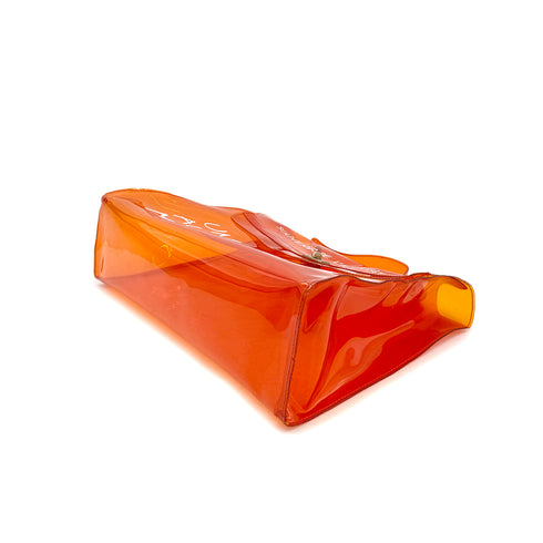 HERMES VINYL KELLY SOUVENIR DE L' EXPOSITION 1997 ORANGE HAND BAG 90294537 - PURPOSE