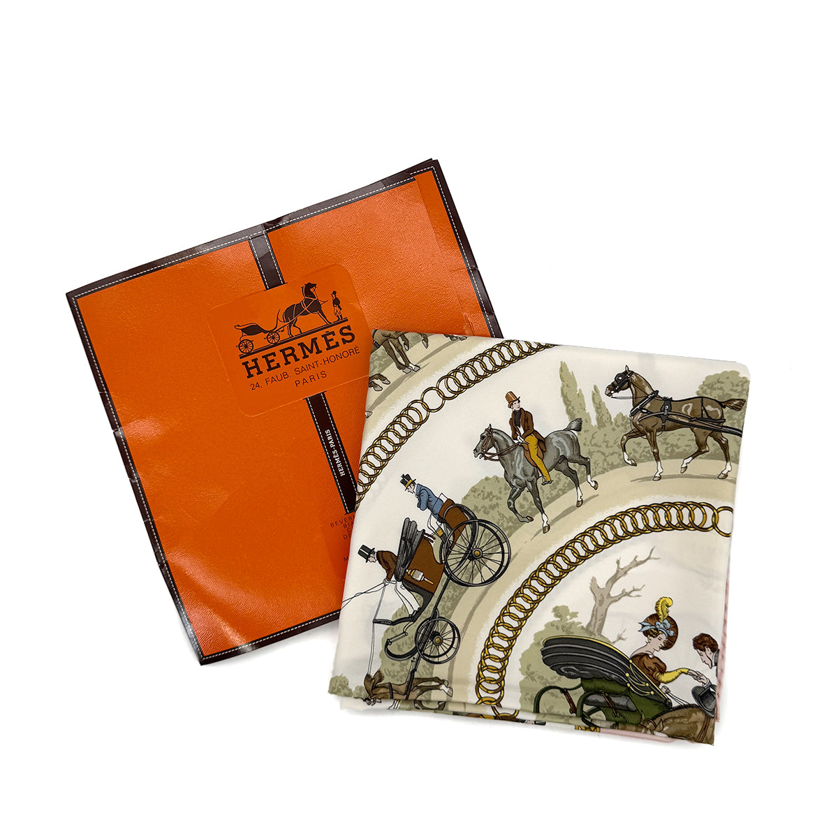 HERMES CARRE 90 LA PROMENADE DE LONGCHAMPS SCARF SILK MULTICOLOR 90294793