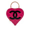 CHANEL VINTAGE HEART VANITY HAND BAG PINK BLACK ENAMEL 90294796