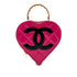 CHANEL VINTAGE HEART VANITY HAND BAG PINK BLACK ENAMEL 90294796
