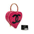 CHANEL VINTAGE HEART VANITY HAND BAG PINK BLACK ENAMEL 90294796