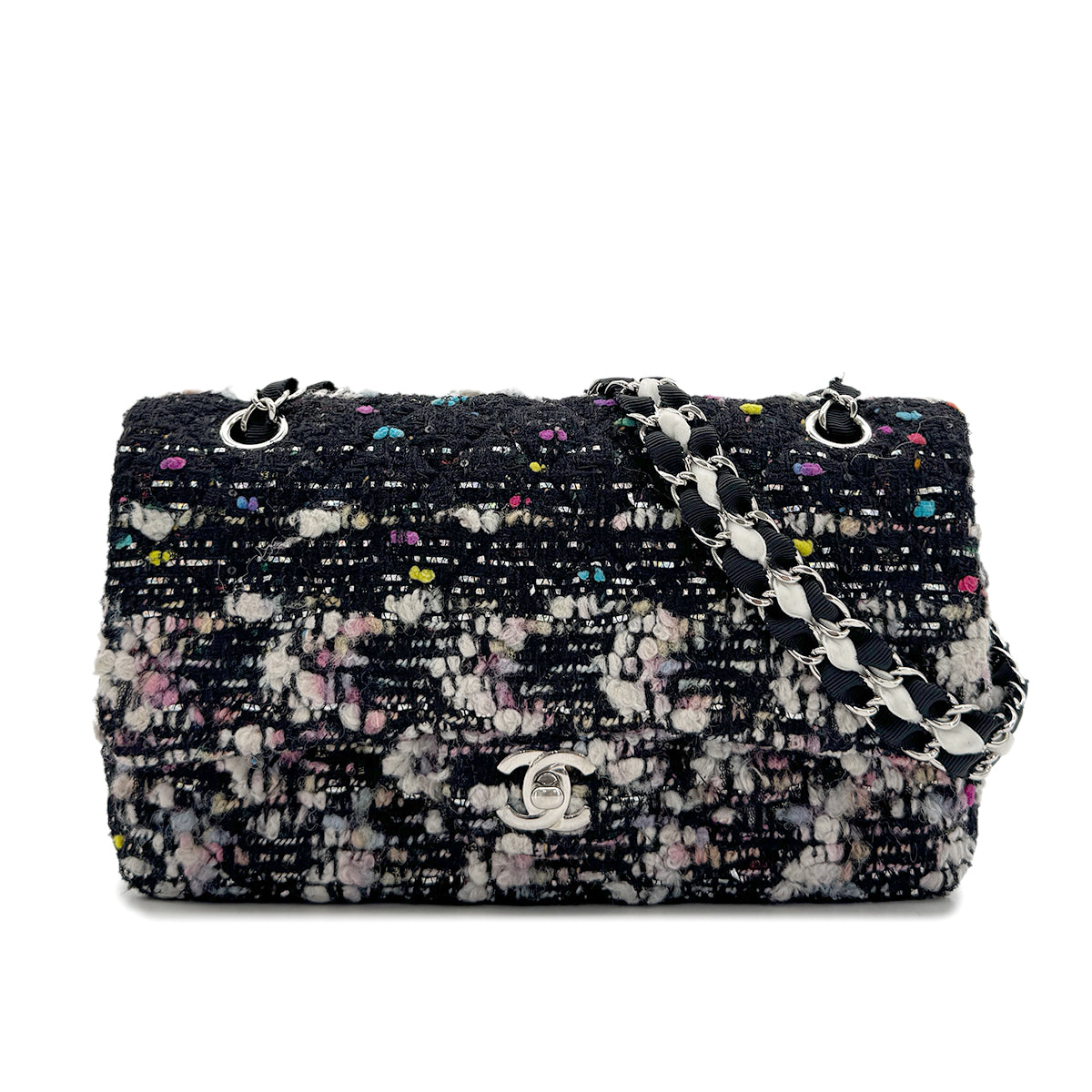 CHANEL MATELASSE CHAIN SHOULDER BAG MULTICOLOR TWEED 90294797