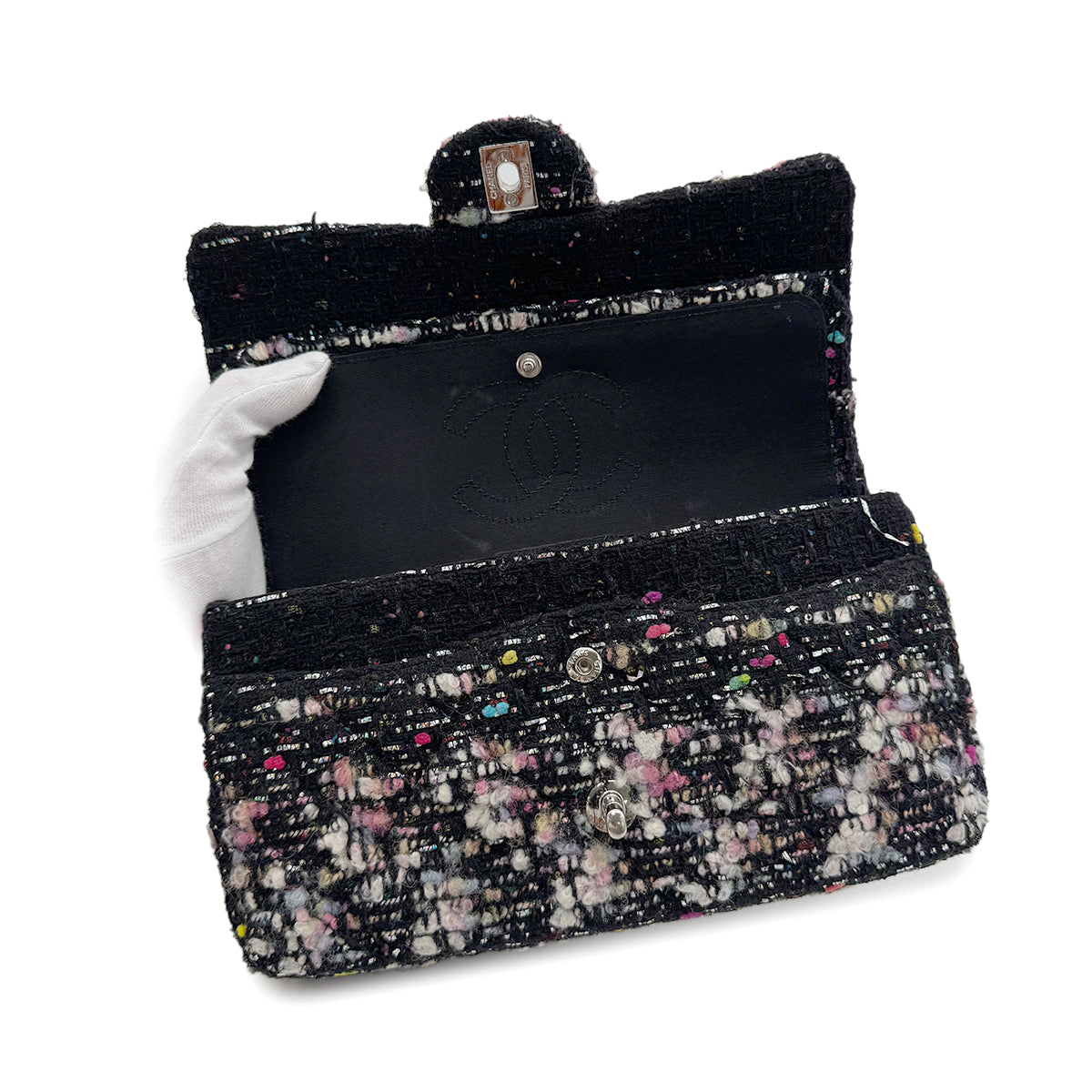 CHANEL MATELASSE CHAIN SHOULDER BAG MULTICOLOR TWEED 90294797