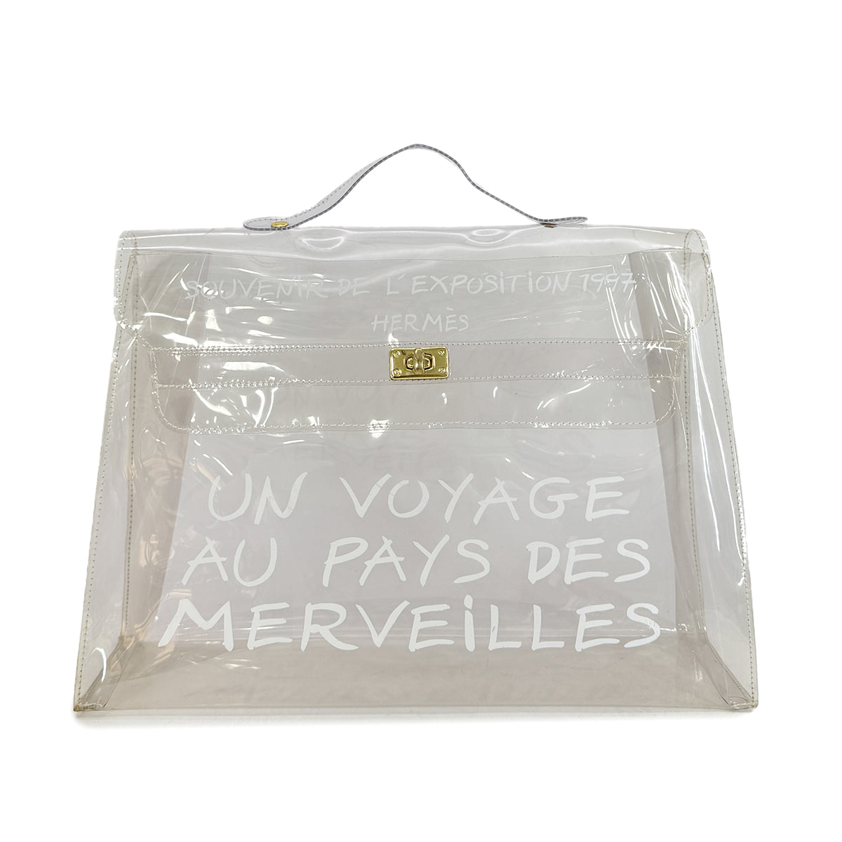 HERMES VINYL KELLY SOUVENIR DE L' EXPOSITION 1997 CLEAR HAND BAG 90294798