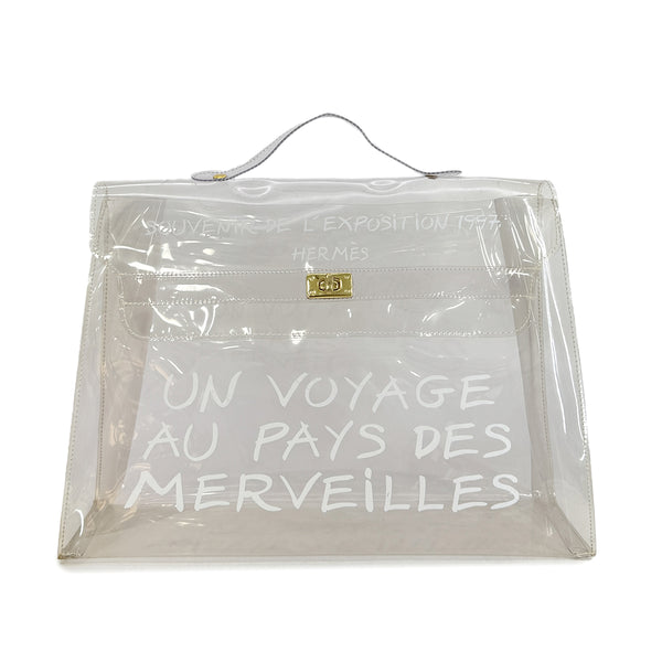 HERMES VINYL KELLY SOUVENIR DE L' EXPOSITION 1997 CLEAR HAND BAG 90294798 - PURPOSE