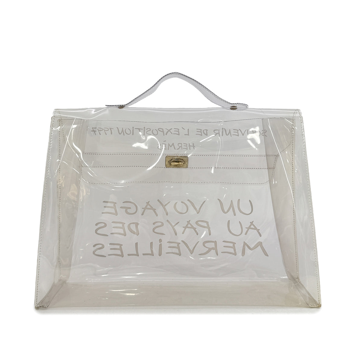 HERMES VINYL KELLY SOUVENIR DE L' EXPOSITION 1997 CLEAR HAND BAG 90294798