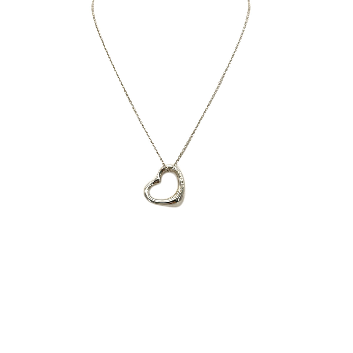 TIFFANY&CO. NECKLACE OPEN HEART 22MM SILVER925 ACCESSORY 90294805