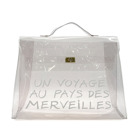HERMES VINYL KELLY SOUVENIR DE L' EXPOSITION 1997 CLEAR HAND BAG 90294823 - PURPOSE