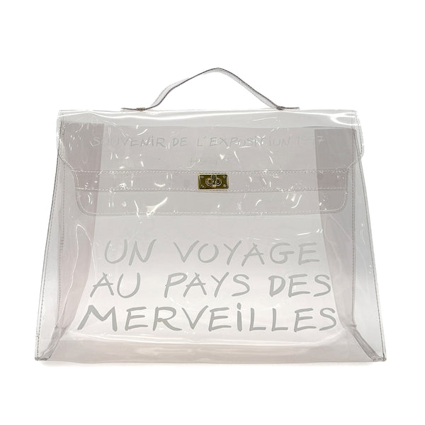 HERMES VINYL KELLY SOUVENIR DE L' EXPOSITION 1997 CLEAR HAND BAG 90294823 - PURPOSE
