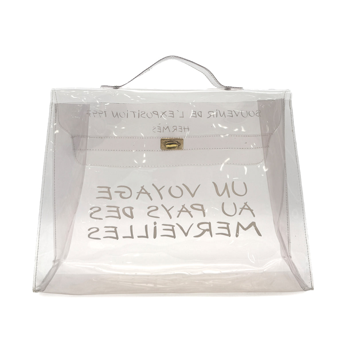 HERMES VINYL KELLY SOUVENIR DE L' EXPOSITION 1997 CLEAR HAND BAG 90294823