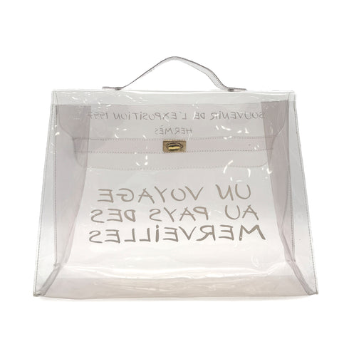 HERMES VINYL KELLY SOUVENIR DE L' EXPOSITION 1997 CLEAR HAND BAG 90294823 - PURPOSE