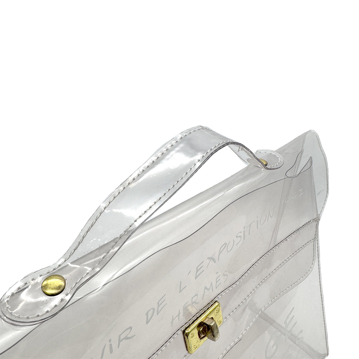 HERMES VINYL KELLY SOUVENIR DE L' EXPOSITION 1997 CLEAR HAND BAG 90294823