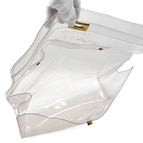 HERMES VINYL KELLY SOUVENIR DE L' EXPOSITION 1997 CLEAR HAND BAG 90294823 - PURPOSE