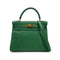 HERMES KELLY 28 RETOURNE GREEN COUCHEVEL HAND SHOULDER BAG 〇U GHW 90294824 - PURPOSE