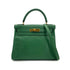 HERMES KELLY 28 RETOURNE GREEN COUCHEVEL HAND SHOULDER BAG 〇U GHW 90294824 - PURPOSE