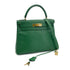 HERMES KELLY 28 RETOURNE GREEN COUCHEVEL HAND SHOULDER BAG 〇U GHW 90294824 - PURPOSE