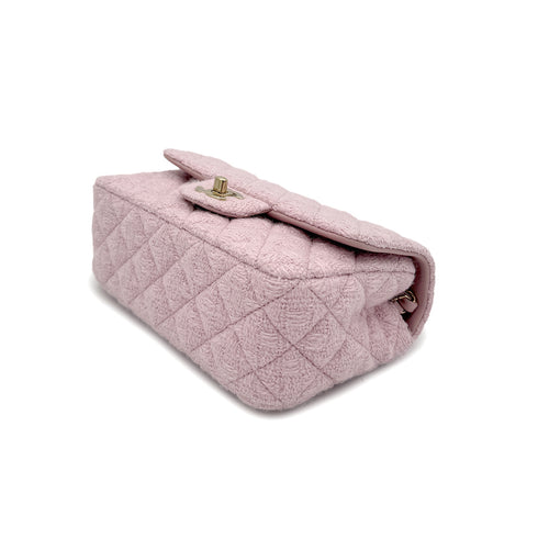 CHANEL MINI MATELASSE 20 CHAIN SHOULDER BAG PINK TWEED 90294827