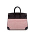 HERMES BIRKIN 25 ROUGE SELLIER ECRU FRAMBOISE VEAU SWIFT TOILE QUADRILLE HAND BAG B SHW 90294966 - PURPOSE