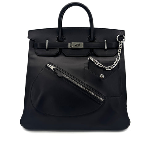 HERMES HAUT A COURROIES 40 ROCK BLACK EVER GRAIN HAND BAG B SHW 90294967 - PURPOSE