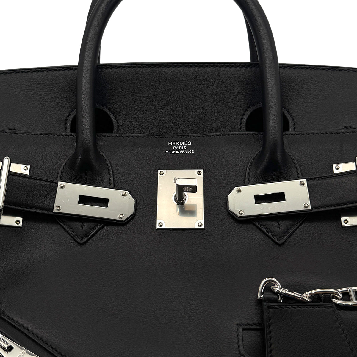 HERMES HAUT A COURROIES 40 ROCK BLACK EVER GRAIN HAND BAG B SHW 90294967