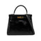 HERMES KELLY 28 RETOURNE BLACK BOXCALF HAND SHOULDER BAG 〇U GHW 90294968 - PURPOSE