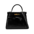 HERMES KELLY 28 RETOURNE BLACK BOXCALF HAND SHOULDER BAG 〇U GHW 90294968 - PURPOSE