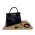 HERMES KELLY 28 RETOURNE BLACK BOXCALF HAND SHOULDER BAG 〇U GHW 90294968 - PURPOSE