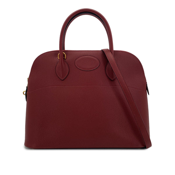 HERMES BOLIDE 35 ROUGE H FJORD HAND SHOULDER BAG □D GHW 90294969 - PURPOSE