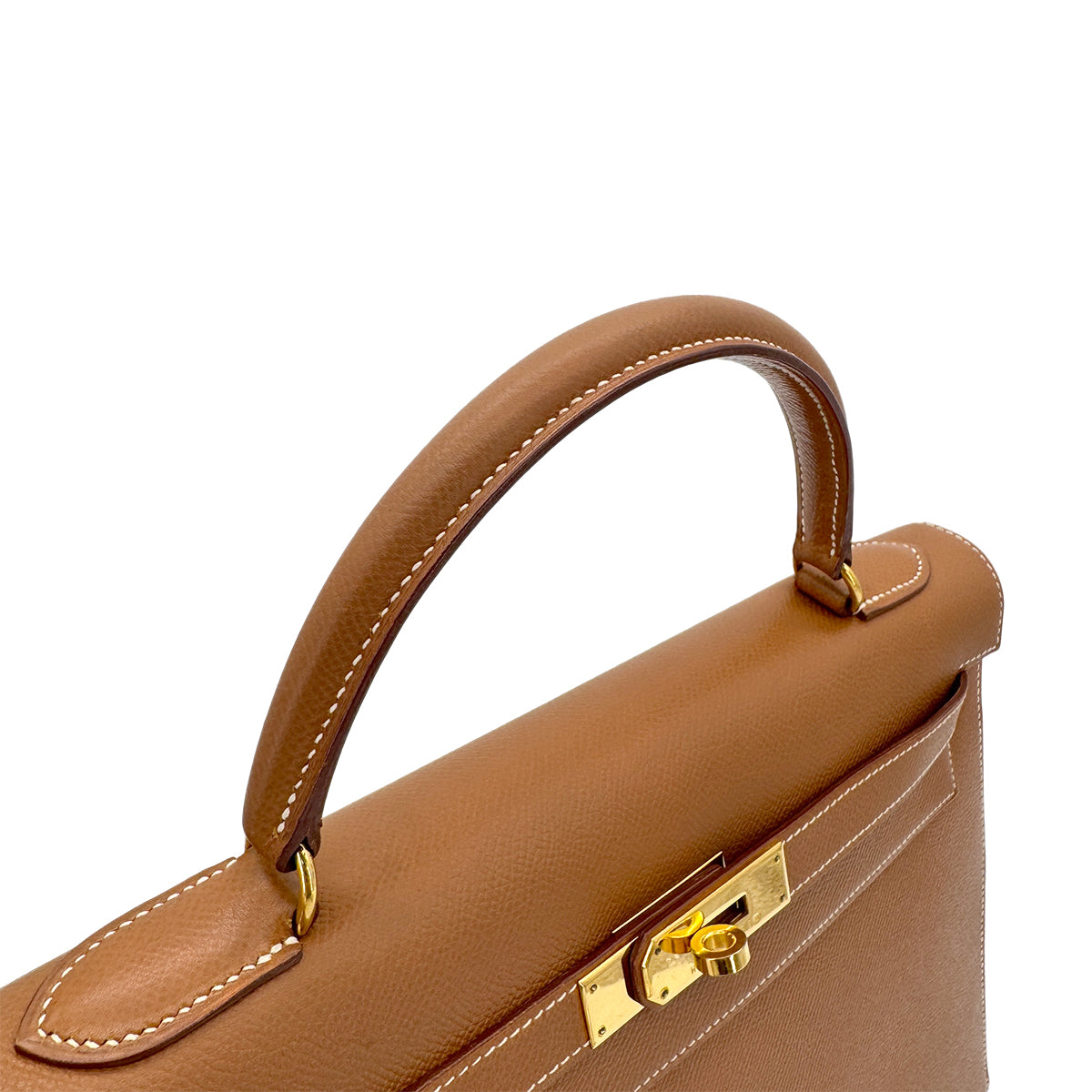 HERMES KELLY 32 SELLIER GOLD COUCHVEL HAND SHOULDER BAG 〇Z GHW 90294970