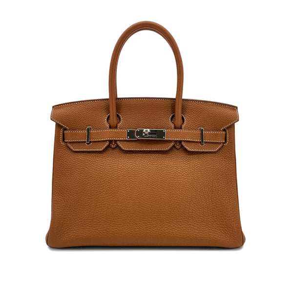 HERMES BIRKIN 30 GOLD TOGO HAND BAG □P SHW 90294972 - PURPOSE