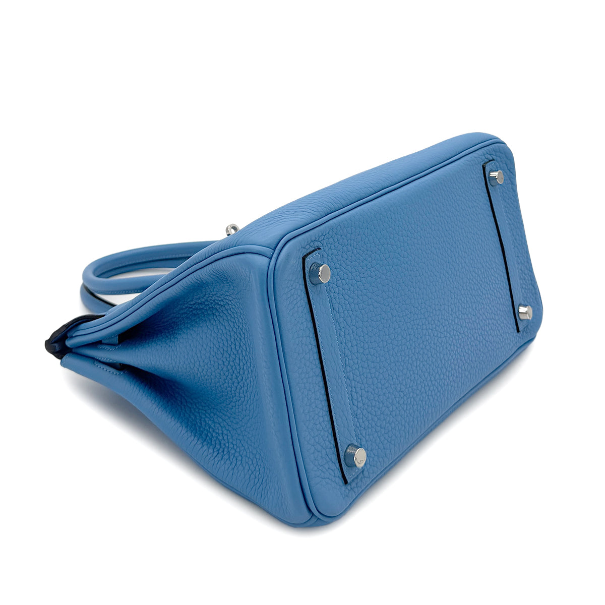 HERMES BIRKIN 30 BLEU PARADIS TAURILLON CLEMENCE HAND BAG □R SHW 90294973