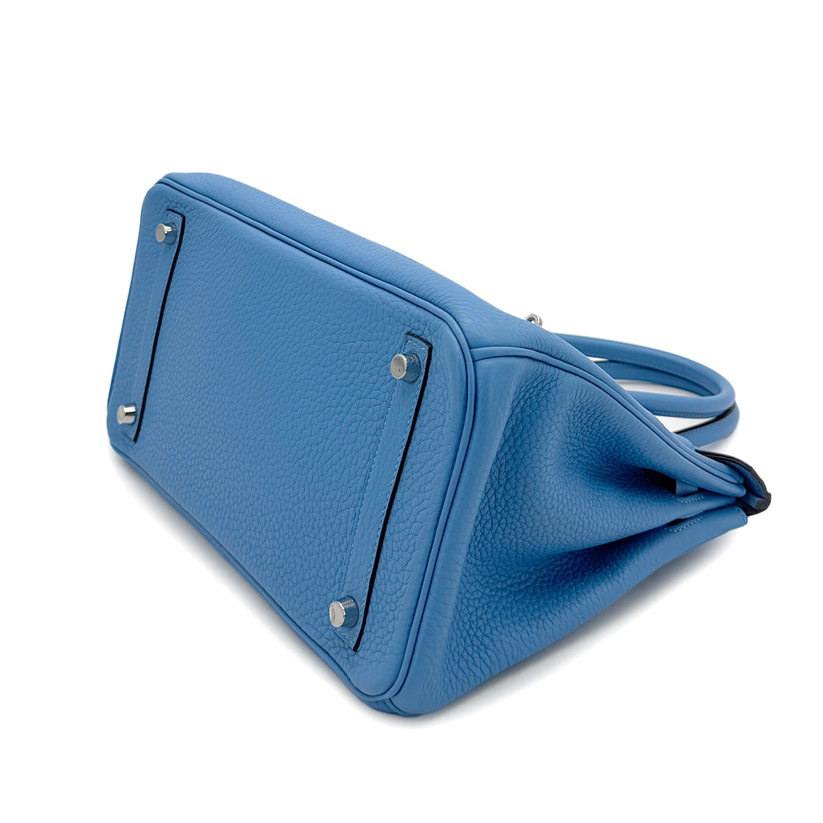 HERMES BIRKIN 30 BLEU PARADIS TAURILLON CLEMENCE HAND BAG □R SHW 90294973