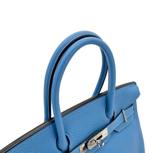 HERMES BIRKIN 30 BLEU PARADIS TAURILLON CLEMENCE HAND BAG □R SHW 90294973 - PURPOSE
