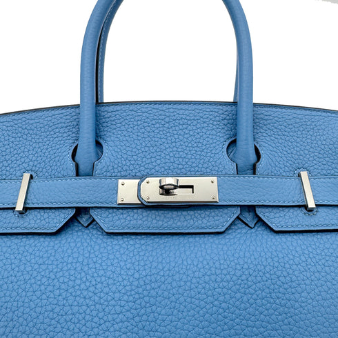 HERMES BIRKIN 30 BLEU PARADIS TAURILLON CLEMENCE HAND BAG □R SHW 90294973 - PURPOSE