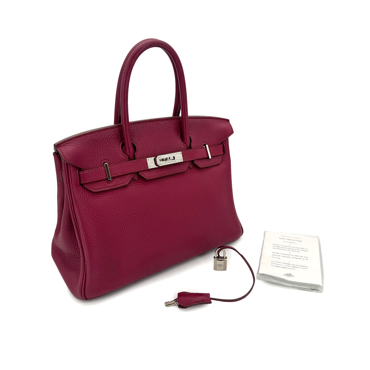 HERMES BIRKIN 30 RUBIS TAURILLON CLEMENCE HAND BAG □N SHW 90294975