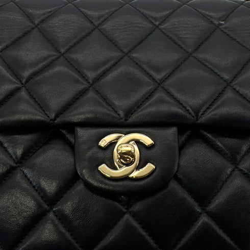 CHANEL VINTAGE CLASSIC FLAP CHAIN SHOULDER BAG BLACK LAMB SKIN 90294977 - PURPOSE