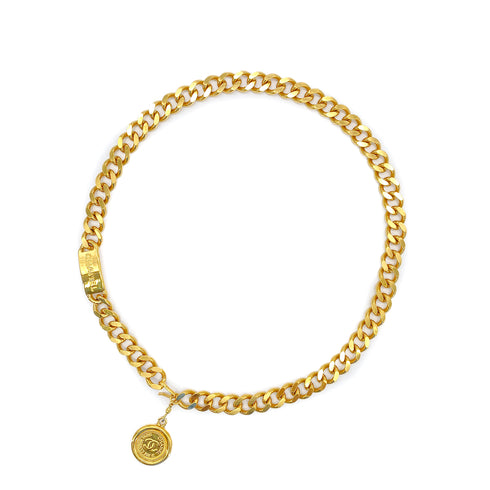 CHANEL VINTAGE COCOMARK CHAIN BELT LOGO GOLD ACCESSORY 90294981